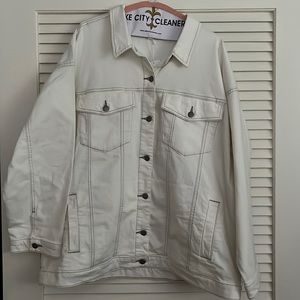 NWT Eileen Fisher white denim jacket